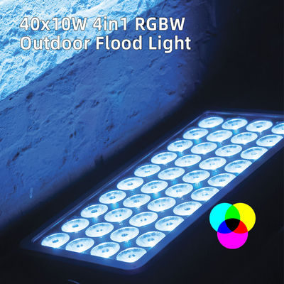 Luz de lavadora de pared 40x10W RGBW 4 en 1 Proyector impermeable para el parque de la ciudad de escenario aluminio lavado iluminación LED