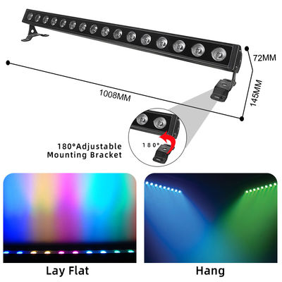 Luz de lavado de pared LED de 16*5W RGB DMX IP65 Carcasa de aluminio Iluminación de lavado de pared impermeable para exteriores Iluminación DMX512 para edificios exteriores