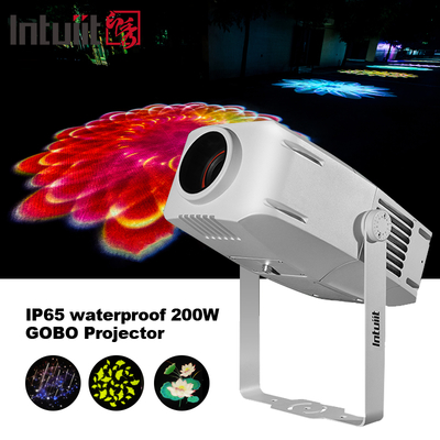 Fuera IP65 resistente al agua Led 200W Gobo Efecto de luz colorido Proyector de logotipo Parque Iluminación LED