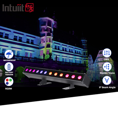Luminaria de pared LED con batería IP65 12pcsx2W Rgbw 4en1 para exteriores