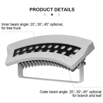 Luz de inundación LED de 36W con función de cambio de color para iluminación de árboles al aire libre IP65 Cuerpo de lámpara de aluminio Fuente de alimentación AC