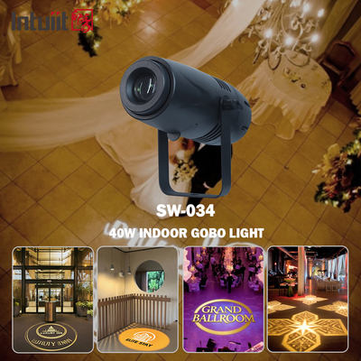 40w de interior de publicidad comercial Gobo proyector lámpara LED logotipo proyector de suelo bienvenida fuente fábrica