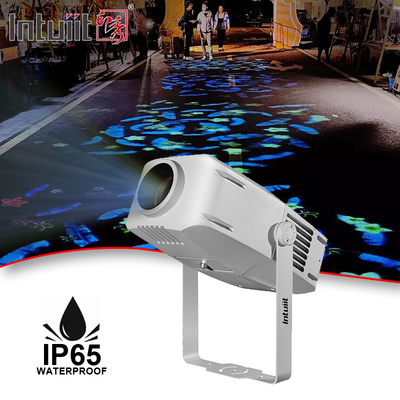 Proyector de logotipos LED RGBW de 400W personalizado con logotipo Gobo, luz LED giratoria impermeable IP65 para exteriores