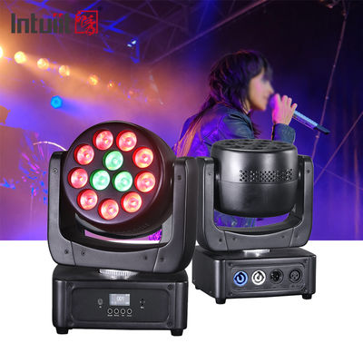 Foco móvil LED DJ de 12*8W, RGBW, lavado, haz de luz, DMX512, con activación por sonido, iluminación de escenario para bodas, discotecas y fiestas