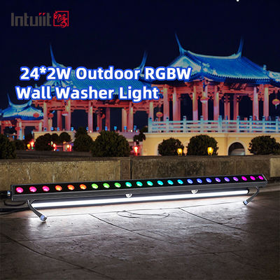 24*2W LED Pared de lavadora luz exterior IP65 impermeable RGBW colorido de la construcción de pared de lavadora luces