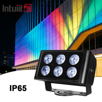 DMX512 RGBW Iluminación de fachada colorida LED de aluminio exterior 6x5W Lavadoras de paredes Edificios comerciales Decorativos Pared de inundación