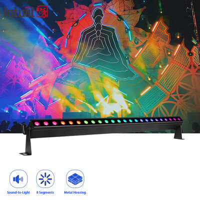 24*2W RGBW 4in1 LED Wall Washer Bar Light DMX512 With Segment Sound Control for Club Show Event Stage Lighting