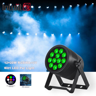 Luz LED Par Washer RGBWA UV de 12*20W controlada por DMX512 para eventos, espectáculos, parques temáticos y conciertos