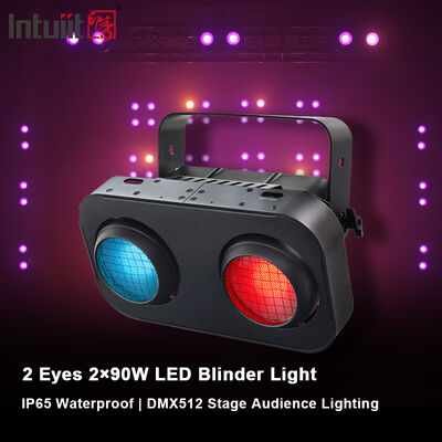 Iluminación LED COB para persianas de exterior 2x90W RGB Ámbar Blanco Caliente IP65 Inodoro Iluminación para escenarios DMX512 para teatro de espectáculos profesional