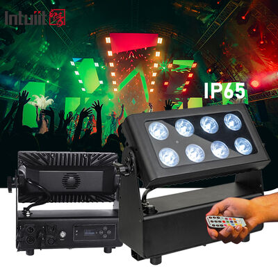 Luz de inundación LED de 8x15W alimentada por batería luz de inundación LED para exteriores inalámbrica RGBW 4 en 1 luz recargable Par Luces LED para Fiestas DJ