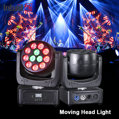 Venta caliente 12pcs 8W RGBW 4in1 Mini LED Beam Wash Moving Head Light DMX Control de sonido lámpara de escenario activo para club nocturno KTV