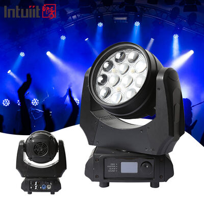 Venta caliente de LED Moving Head Wash Light 12x10W RGBW 4in1 DMX512 Lámpara profesional para teñir el escenario para la fiesta de bodas KTV