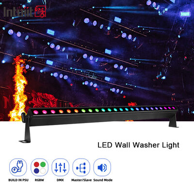 Lavadora de paredes LED profesional de 9 grados de luz estrecha 24x2W RGBW 4in1 DMX512 Barra de luz de lavado lineal interior para evento de escenario