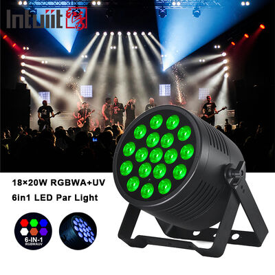 Luz de escenario al aire libre IP65 impermeable 18x20W LED Par RGBWA+UV 6 en 1 DMX512 Luz de lavado para fiesta de bodas Facade de edificio de eventos de discoteca
