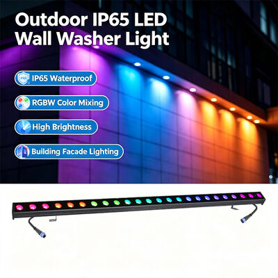 2x24W RGBW 4 en 1 IP65 Lavadora de Pared LED Lineal para Exteriores — Luz de Lavado Impermeable DMX512 para Edificios, Puentes y Paisajes