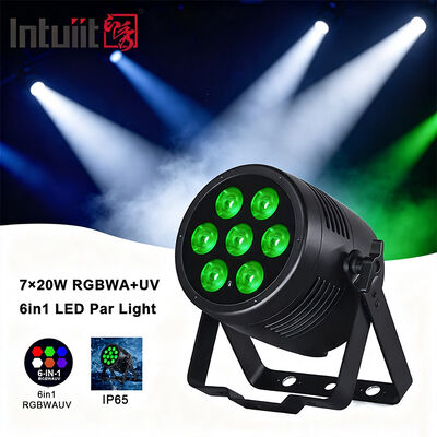 Luz LED PAR Exterior 7x20W RGBWA+UV 6 en 1 IP65 — Wash Impermeable DMX512 para Escenario, Bodas y Eventos