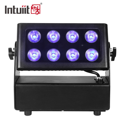 Lavadora al aire libre impermeable 8*15W 4 de la pared IP65 en 1 luz de la etapa de la pared de la batería llevada de RGBW